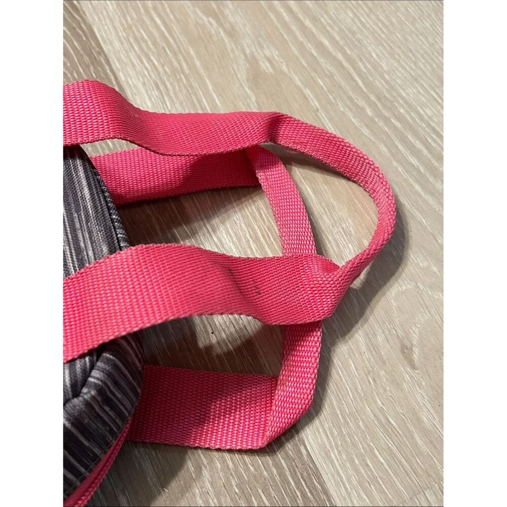 Fridge Pak Insulated Lunch Bag in Gray Stripe with Pink Trim